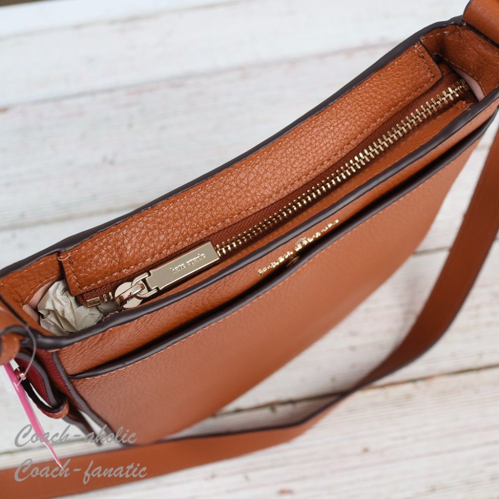 NWT Kate Spade New York Leila North South Leather Crossbody in Warm Gingerbread - Picture 8 of 10